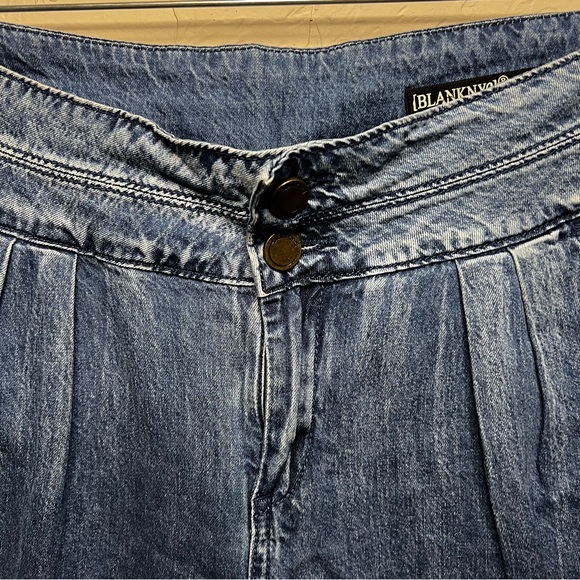 Blank NYC The Balloon Bo Legged High Rise Pleated‎ Flowy Trouser Denim Jeans - Picture 4 of 10